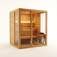 Charleston 4-Person Indoor Traditional Sauna Double Bench — Studio Shot