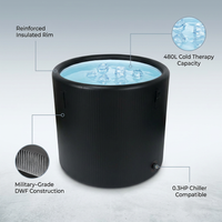 Pro Elite Recovery 90Cm Ice Pod Ice Bath Therapy Inflatable DWF Cold Plunge Tub for 03Hp Water Chiller for Athletes — infographic