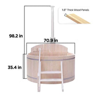 Outdoor Wood-Fired Hot Tub, 4-5 Person Pine Construction