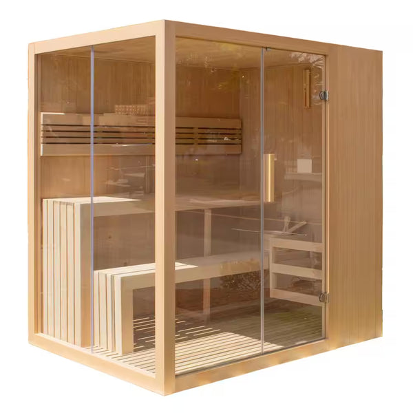 4-Person Canadian Hemlock Wet/Dry Electric Sauna